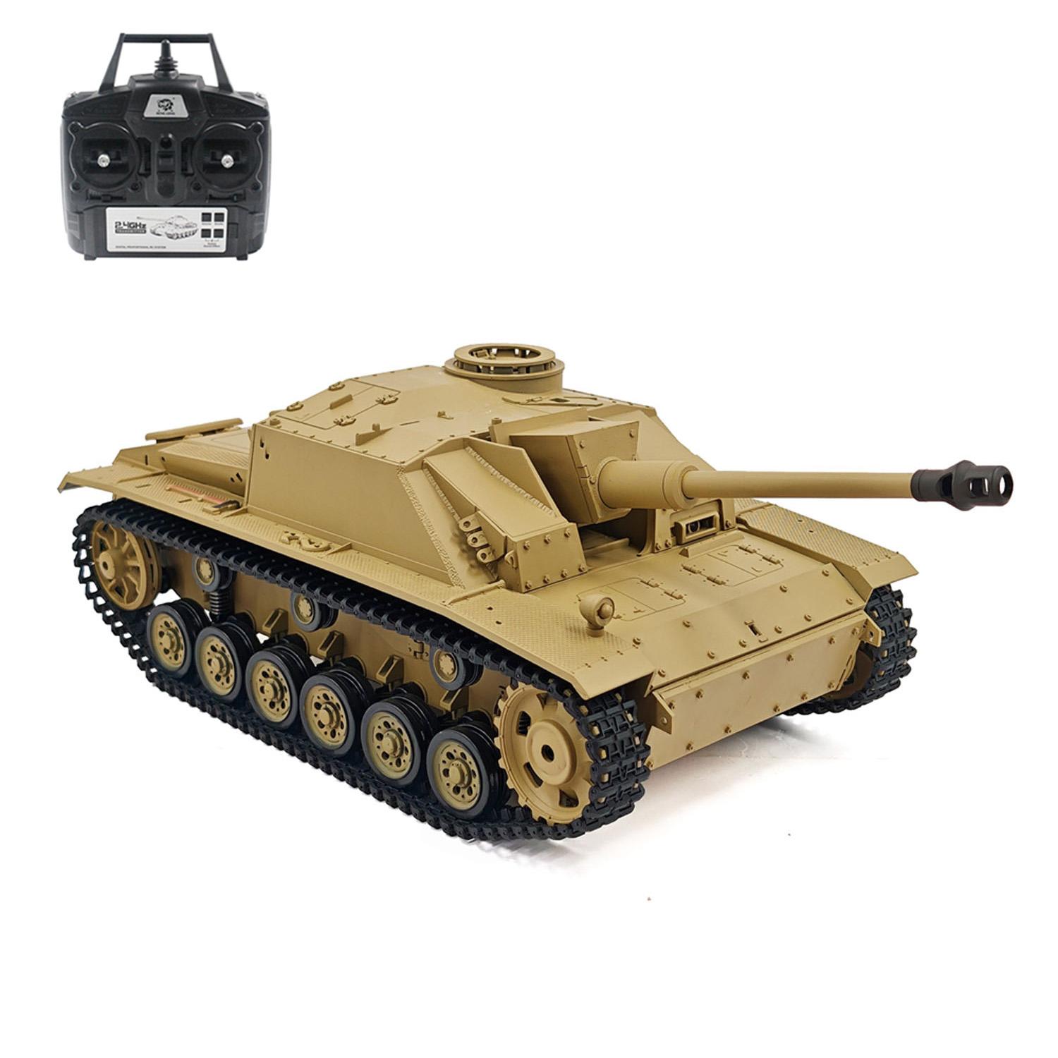 Henglong 1/16 7.0 Stug III RTR RC Tank Model 3868 BB IR Steel Gearbox Battery