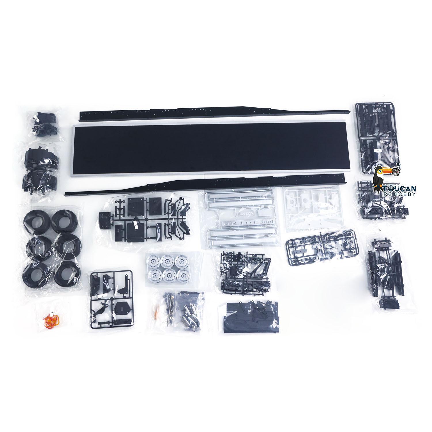 TOUCANRC 1/14 Chassis Flatbed Semi Trailer for RC Tamiya Tractor Truck Model