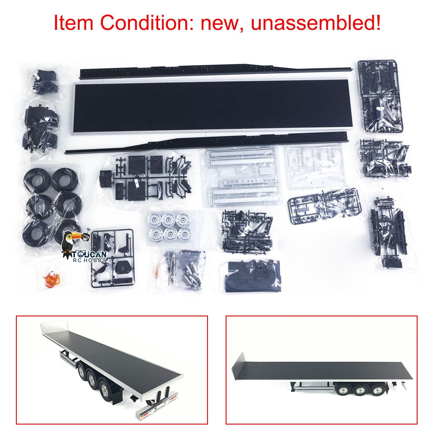 TOUCANRC 1/14 Chassis Flatbed Semi Trailer for RC Tamiya Tractor