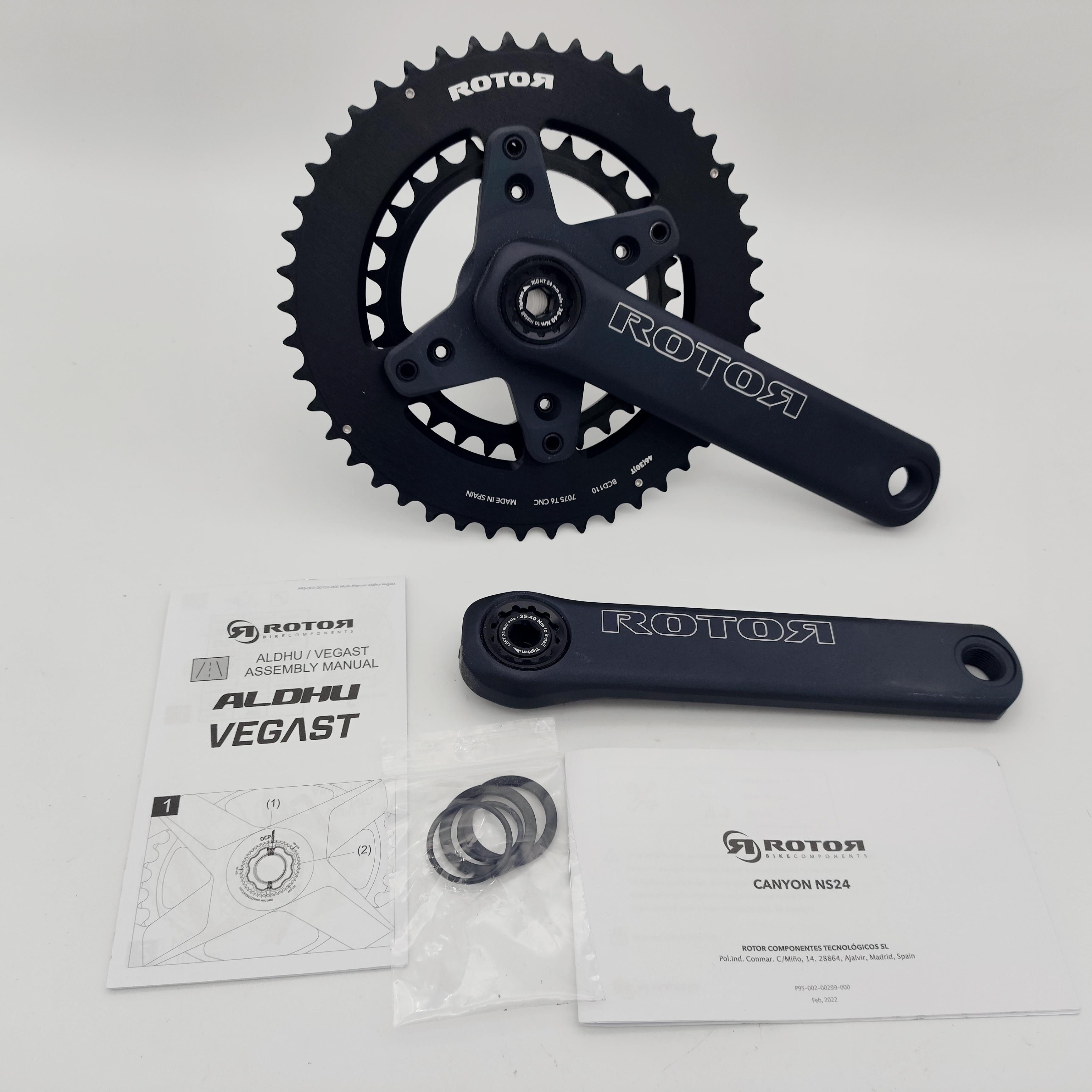 Rotor NS24 Road Crankset 10-11 Speed 24mm Spindle, 46-30T 165mm | eBay