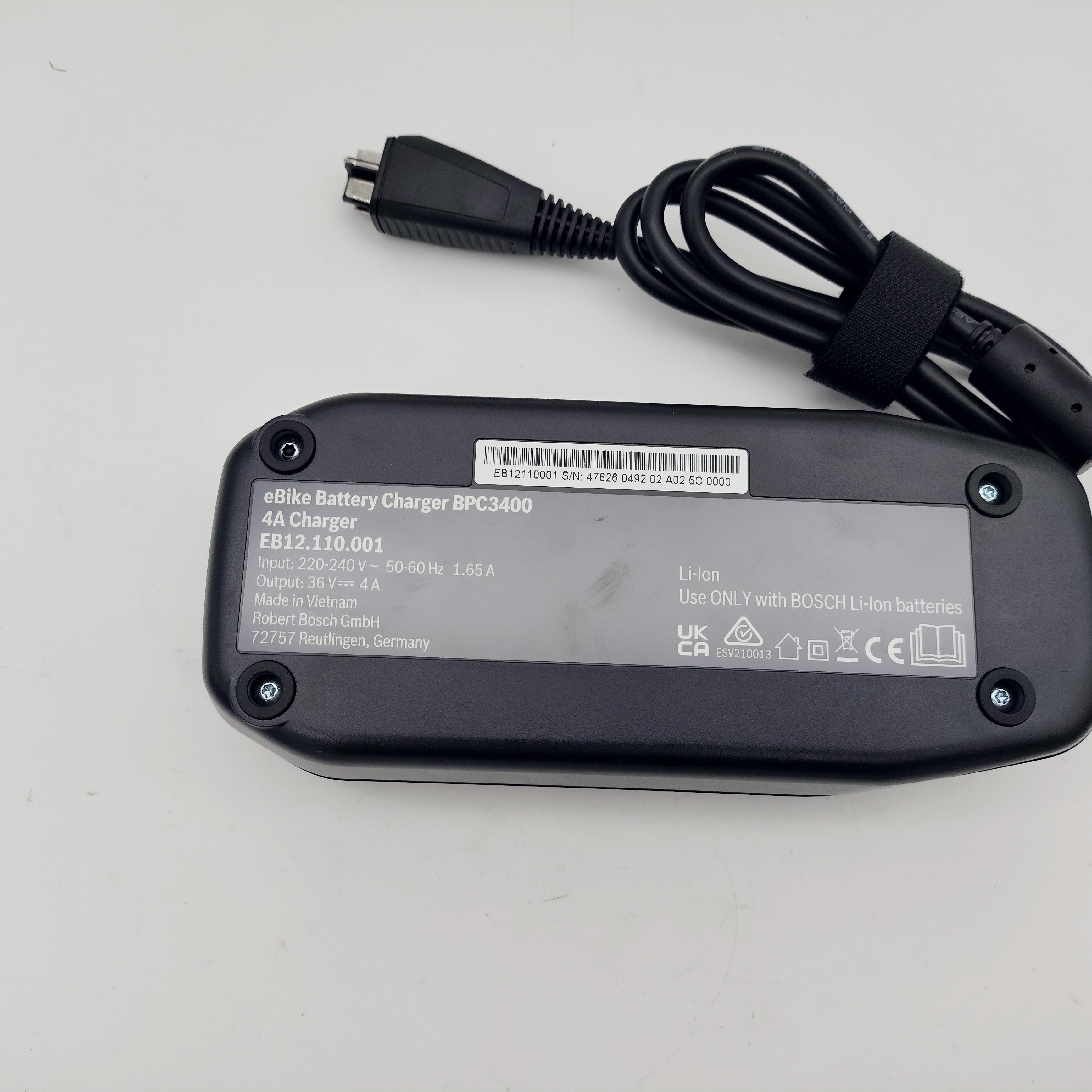 Bosch 220-240V Smart System 4A EBike Charger 4Amp **4-PIN** Plug